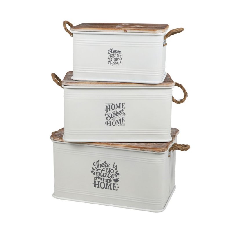 Σετ 3 Μεταλλικά Κουτιά Αποθήκευσης 60x38x33cm Urban Living 54097 Σετ 3 Μεταλλικά Κουτιά Αποθήκευσης 60x38x33cm Urban Living 54097