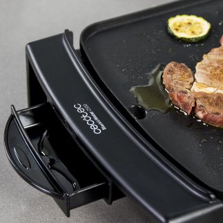 CECOTEC  Ηλεκτρική Πλάκα Ψησίματος Black&Water 2150 με Αντικολλητική Επίστρωση, Δίσκο Συλλογής Λίπους, Ρυθμιζόμενη Θερμοκρασία, 