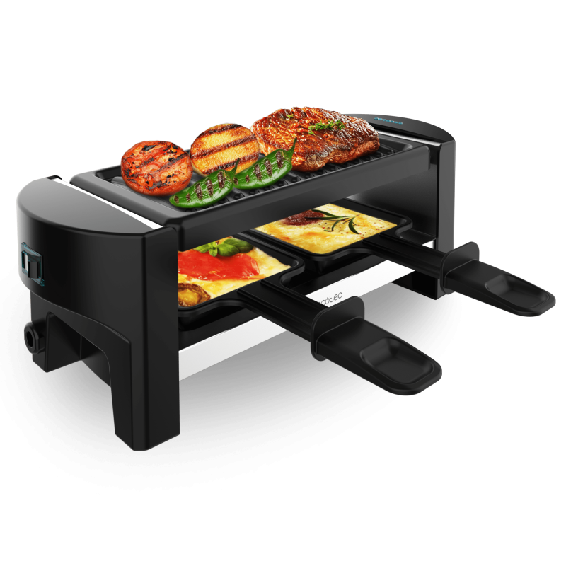 CECOTEC Μηχανή Raclette Cheese&Grill 3200 για 2 Άτομα με Grill 320W, Ανοξείδωτη Κατασκευή και Αντικολλητική Πλάκα Ψησίματος CEC-