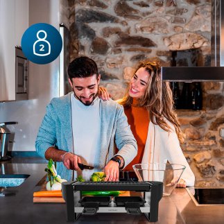 CECOTEC  Μηχανή Raclette Cheese&Grill 3200 για 2 Άτομα με Grill 320W, Ανοξείδωτη Κατασκευή και Αντικολλητική Πλάκα Ψησίματος  CE