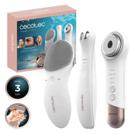 CECOTEC  Σετ Περιποίησης Προσώπου FaceCare: Καθαριστικό Προσώπου, Συσκευή Κατά των Μαύρων Κύκλων & Μασάζ Προσώπου με Κιτ Κορδέλα