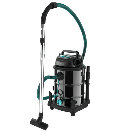 CECOTEC Σκούπα Conga Rockstar Wet & Dry Steel Pro για Στερεά και Υγρά, Μεταλλική, 30L, 1600W, με Πρίζα Εργαλείων και Αξεσουάρ Κα
