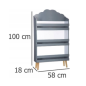 Atmosphera Γκρι Ράφι Αποθήκευσης - 3 Επίπεδα 58 x 18 x 100 εκ. 127154B