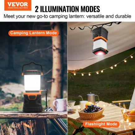 VEVOR Επαναφορτιζόμενος Φακός LED 1000LM για Κάμπινγκ YTSBXLEDYYDLIFU0EV9