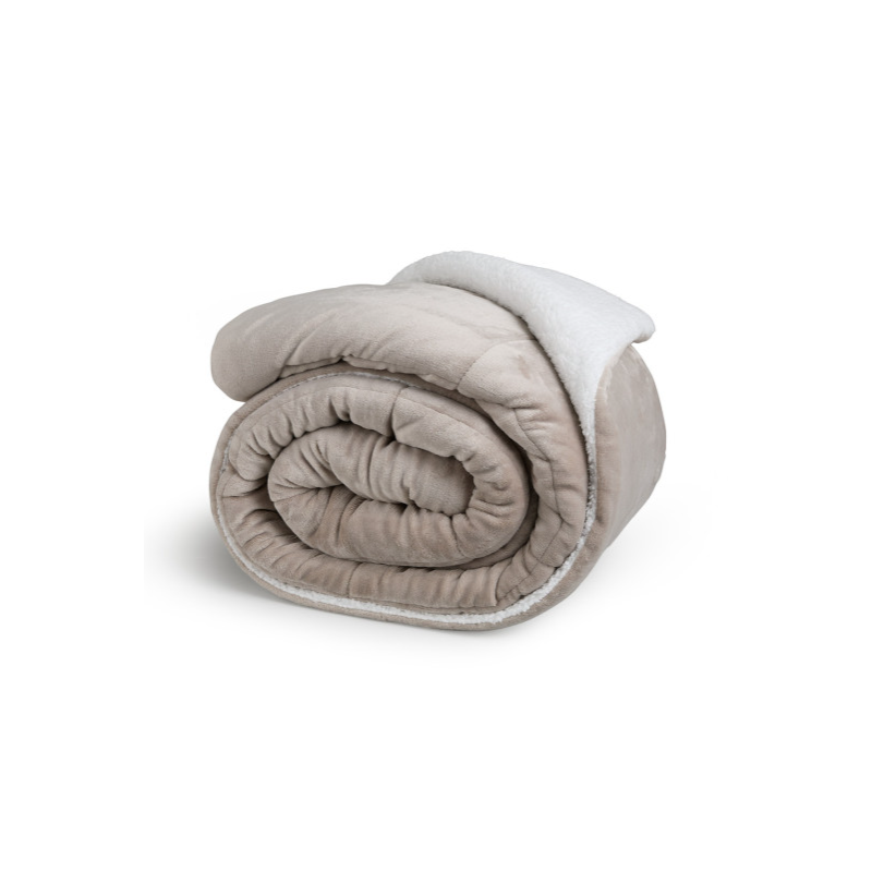 Πολυτελής Κουβέρτα Διπλής Όψης Sherpa 200 x 200 cm Taupe 8720604888287 SleepMed