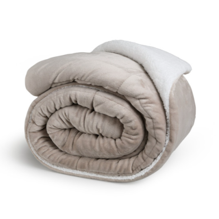 Πολυτελής Κουβέρτα Διπλής Όψης Sherpa  200 x 200 cm Taupe 8720604888287 SleepMed