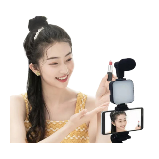 Vlogging Kit με Τρίποδο, Μικρόφωνο και Βάση Κινητού για Καταγραφή Βίντεο 5907451365045 Verk Group