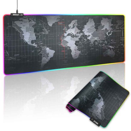 BAKAJI Gaming MousePad με 14 LED RGB Εφέ Φωτισμού 90 x 40 cm 02838281
