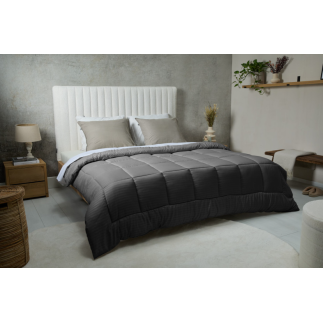 Διπλό Πάπλωμα 200 x 200 cm Ριγέ - Ανθρακί 8720604888645 SleepMed