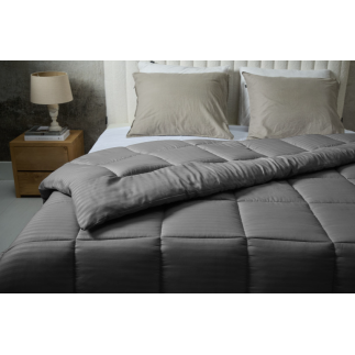 Διπλό Πάπλωμα 200 x 200 cm Ριγέ - Ανθρακί  8720604888645 SleepMed