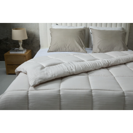 Μονό Πάπλωμα 140 x 200 cm Ριγέ - Κρεμ 8720604888584 SleepMed