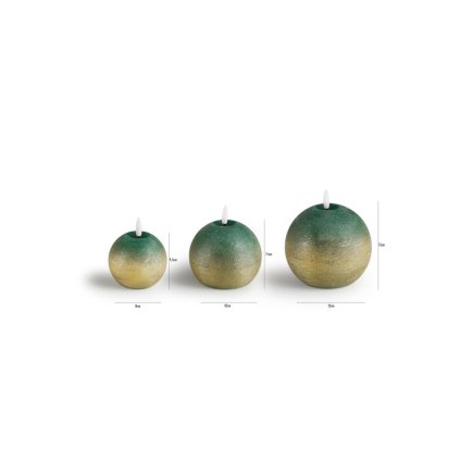 Σετ LED κεριών 3 τεμαχίων Πράσινο 8720604887938 Lifa-Living