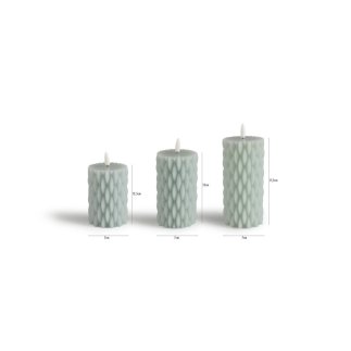 Σετ LED κεριών 3 τεμαχίων Ανοιχτό Γκρι 8720604887952 Lifa-Living