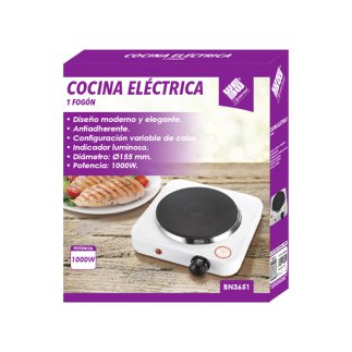Ηλεκτρική Εστία Μονή 1000W 21.8 x 5.4 x 25.4 cm  Λευκό BN3651 GEM