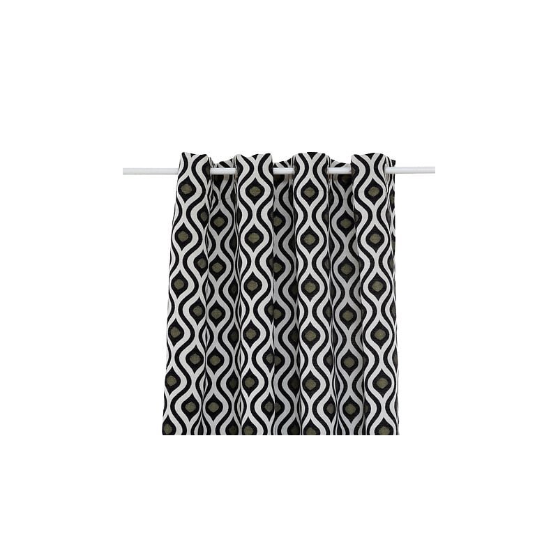Κουρτίνα Jacquard Twisted Lime - 140 x 260 cm, Μαύρο & Λευκό 209079 Atmosphera