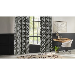 Κουρτίνα Jacquard Twisted Lime - 140 x 260 cm, Μαύρο & Λευκό 209079 Atmosphera