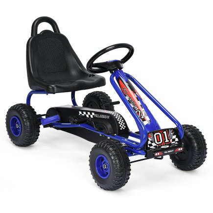 Costway  Παιδικό Ποδήλατο Go Kart με Πεντάλ και Ρυθμιζόμενο Κάθισμα για Ηλικίες 3-6 Ετών TY327797BL