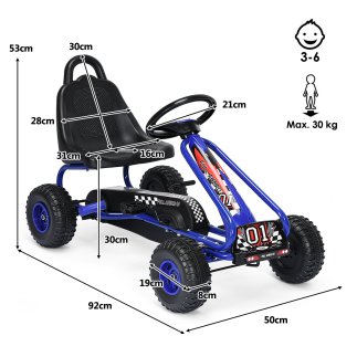 Costway Παιδικό Ποδήλατο Go Kart με Πεντάλ και Ρυθμιζόμενο Κάθισμα για Ηλικίες 3-6 Ετών TY327797BL