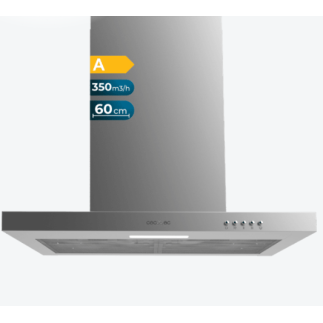 Απορροφητήρας Bolero Flux TM 603500 Inox B – 60 cm, 350 m³/h, Ενεργειακή Κλάση A CEC-02876 Cecotec