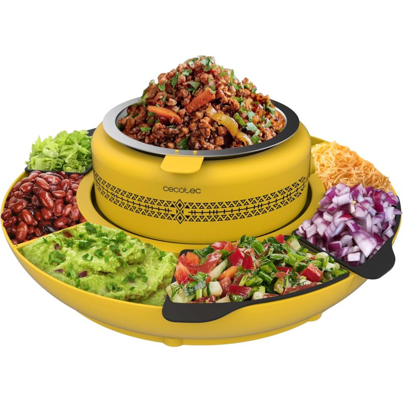 Συσκευή για Ζέσταμα Υλικών & Συναρμολόγηση Tacos με 4 Θήκες και 4 Μορφές Σιλικόνης 40W Cecotec Fun Taco Andale CEC-03834 Cecotec