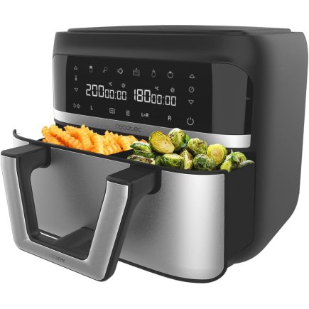 Διπλή Φριτέζα Αέρος - Airfryer 9L με Ψηφιακό Πίνακα και Διαχωριστικό Καλάθι 2850W CEC-100149 Cecotec