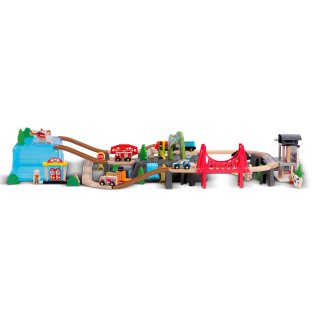Ξύλινο Τρενάκι Πόλη 100 τεμάχια για 3+ Ετών RK-879 Ricokids