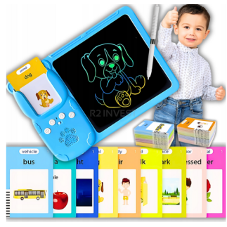Εκπαιδευτικό Tablet & Αναγνώστης Καρτών 2 σε 1 – Μάθηση Αγγλικών & Δημιουργική Ζωγραφική Μπλε 5908222241742 SPM