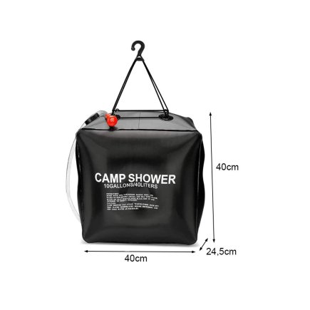 Ηλιακό Ντους Camping 40L 40 x 40 x 24.5 cm Μαύρο 5907451321980 Verk Group