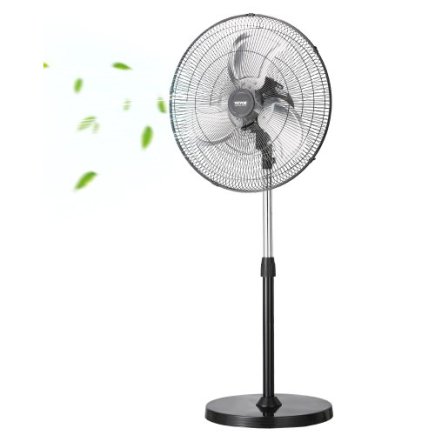 VEVOR 20" Βιομηχανικός Ανεμιστήρας Ορθοστάτης 3 Ταχυτήτων με Ρυθμιζόμενο Ύψος GYLSFS20INCHL62V4V2