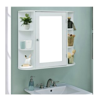 Καθρέπτης Μπάνιου με Ντουλάπι 65 x 17 x 63 cm Costway JV10446WH