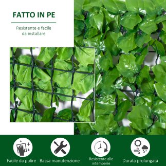 Outsunny Roll of Artificial Hedge για Μπαλκόνι και Κήπο σε πράσινο PE 300x150cm 844-203