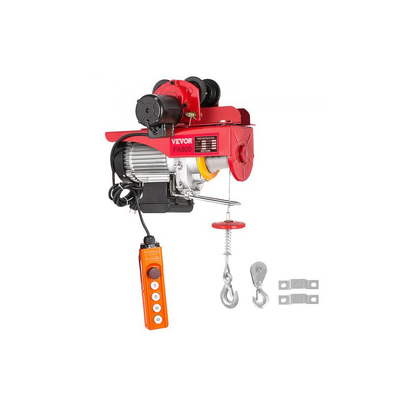 Ηλεκτρικός Γερανός VEVOR 800Kg/1700Lbs 1300W με Τρόλεϊ 12M/40Ft DDHL800KGXCZH0001V2