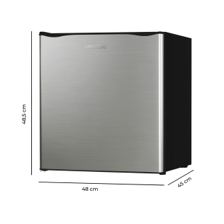 CECOTEC Μίνι Ψυγείο GrandCooler 20000 L SilentCompress Inox E, Μαύρο, 46 Λίτρα, 48,7x48 εκ., Αναστρέψιμη Πόρτα, Ενεργειακή Κλάση