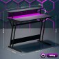 HOMCOM Γραφείο Gaming με LED Φώτα και Υποστήριξη για Οθόνη, από Μοριοσανίδα και Ατσάλι, 100x60x88.5 εκ., Μαύρο 920-094V90BK