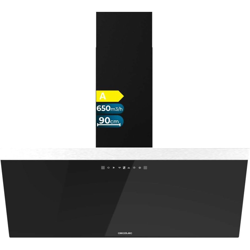 Απορροφητήρας Καμινάδα 90cm Bolero Flux DT 90650 650m³/h Μαύρο CEC-02897 Cecotec
