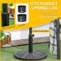 Outsunny Round Rattan Effect Garden Base Parasol Ø45cm Βάρος 9,5kg, Μαύρο 84D-170V01BK