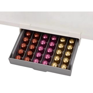 Οργανωτής για Κάψουλες Καφέ Nespresso Κρεμαστός – 30 Θέσεων με Συρόμενο Μηχανισμό Λευκό/Γκρι 5907451363539 Verk Group