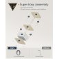 SONGMICS Μοντέρνο Πλαϊνό Τραπέζι 34x30x58cm με 3 Ράφια και Υφασμάτινο Καλάθι σε Μπεζ Χρώμα LET286N01