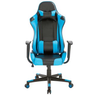 BAKAJI Καρέκλα Πολυθρόνα Gaming Γραφείου Σπιτιού Ανακλινόμενη Περιστρεφόμενη Διευθυντική Μπλε 02830557