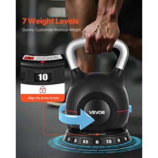 VEVOR Ρυθμιζόμενο Kettlebell με 7 Επίπεδα Βάρους HLKDHS1588KGL8BX1002V0