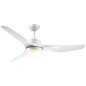 HOMCOM 3 Mode LED Light Ανεμιστήρας Οροφής με Τηλεχειριστήριο, 6 Ταχύτητες, Φ132x40cm B31-392WT
