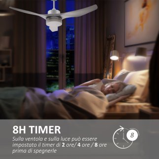 HOMCOM 3 Mode LED Light Ανεμιστήρας Οροφής με Τηλεχειριστήριο, 6 Ταχύτητες, Φ132x40cm B31-392WT