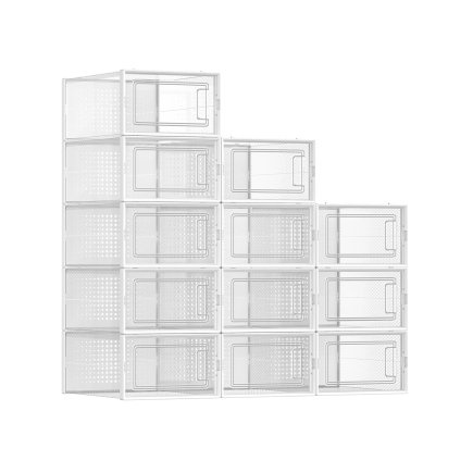 SONGMICS Κουτιά Αποθήκευσης Παπουτσιών 36 x 28 x 22 cm Μέγιστο Μέγεθος 10.5 UK LSP12W