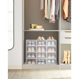 SONGMICS Κουτιά Αποθήκευσης Παπουτσιών 36 x 28 x 22 cm Μέγιστο Μέγεθος 10.5 UK LSP12W