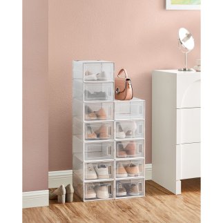 SONGMICS Κουτιά Αποθήκευσης Παπουτσιών 36 x 28 x 22 cm Μέγιστο Μέγεθος 10.5 UK LSP12W