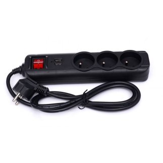 Πολύπριζο με 3 Υποδοχές & 2 Θύρες USB – 3m με Διακόπτη KD-4032 Kraft&Dele