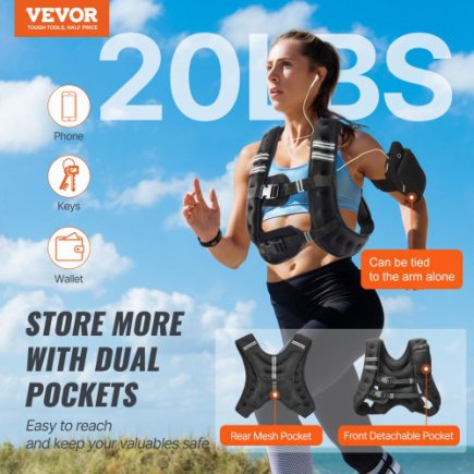 VEVOR Γιλέκο Βάρους 20lb για Άνδρες & Γυναίκες για Προπόνηση Δύναμης GDZLKXTS20LB3OHMJV0