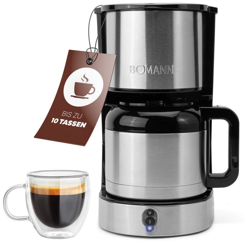 Καφετιέρα Φίλτρου Thermos 1,2L 800W Inox KA6066CB Bomann Καφετιέρα Φίλτρου Thermos 1,2L 800W Inox KA6066CB Bomann