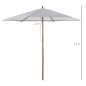 Outsunny Bamboo Garden Umbrella, Κρεμ Λευκή, 250 x 230 εκ. 84D-056CW