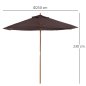 Ομπρέλα Outsunny Garden and Terrace σε Ξύλο Πολυεστέρα 2,5x2,3m καφέ 01-0582